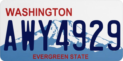 WA license plate AWY4929