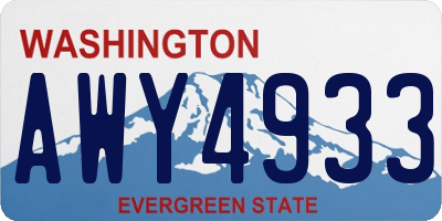WA license plate AWY4933