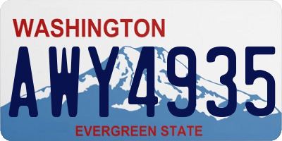 WA license plate AWY4935