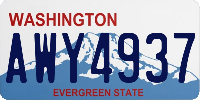 WA license plate AWY4937