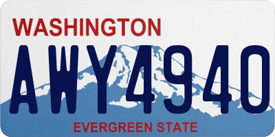 WA license plate AWY4940