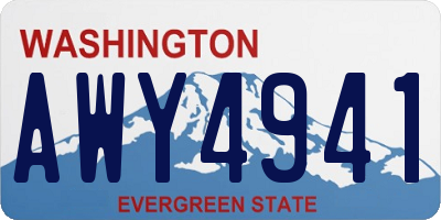 WA license plate AWY4941