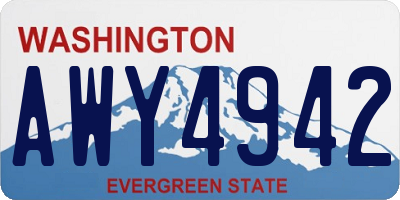 WA license plate AWY4942