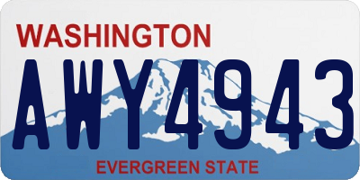 WA license plate AWY4943