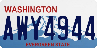 WA license plate AWY4944
