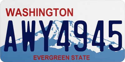 WA license plate AWY4945
