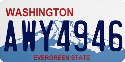 WA license plate AWY4946
