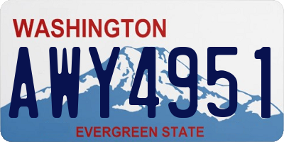 WA license plate AWY4951