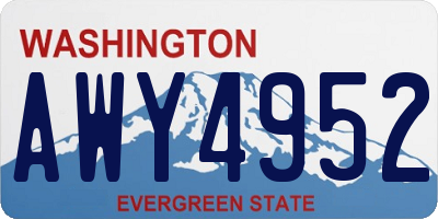 WA license plate AWY4952