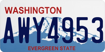 WA license plate AWY4953