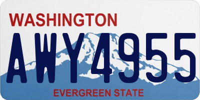 WA license plate AWY4955