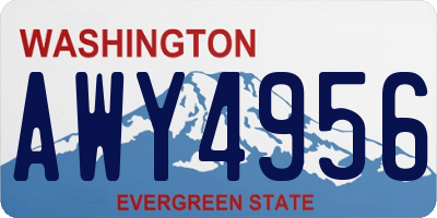 WA license plate AWY4956