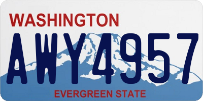 WA license plate AWY4957