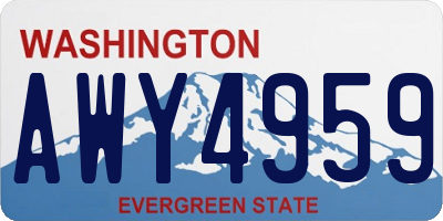 WA license plate AWY4959