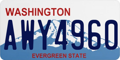 WA license plate AWY4960