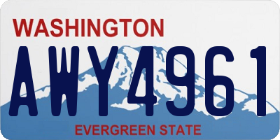 WA license plate AWY4961