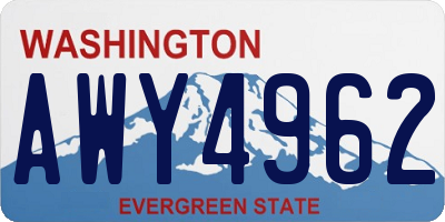WA license plate AWY4962