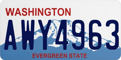 WA license plate AWY4963