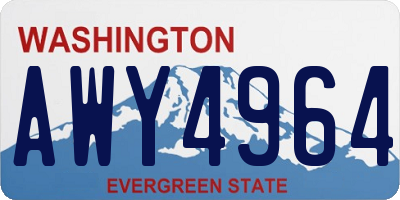 WA license plate AWY4964