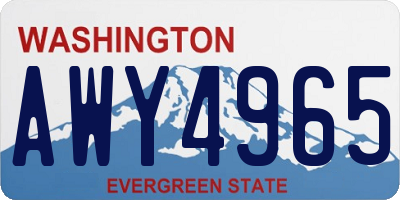 WA license plate AWY4965