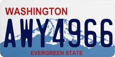 WA license plate AWY4966