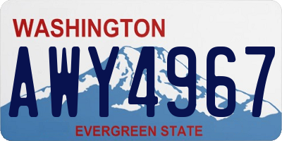 WA license plate AWY4967