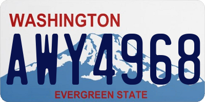 WA license plate AWY4968