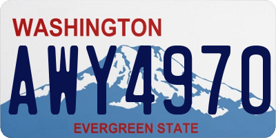 WA license plate AWY4970