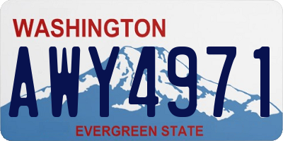 WA license plate AWY4971