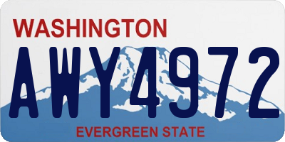 WA license plate AWY4972