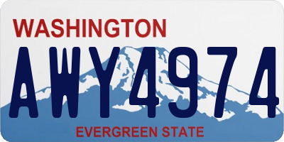 WA license plate AWY4974