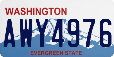 WA license plate AWY4976