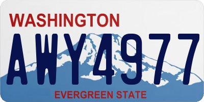 WA license plate AWY4977