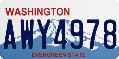 WA license plate AWY4978
