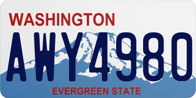 WA license plate AWY4980
