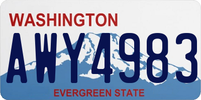 WA license plate AWY4983