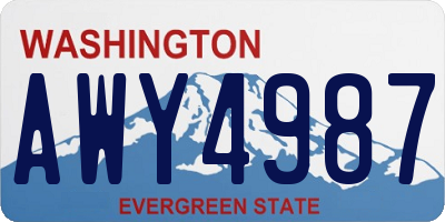 WA license plate AWY4987