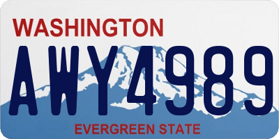 WA license plate AWY4989