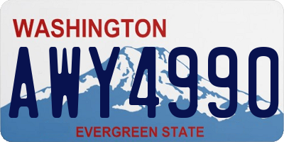 WA license plate AWY4990