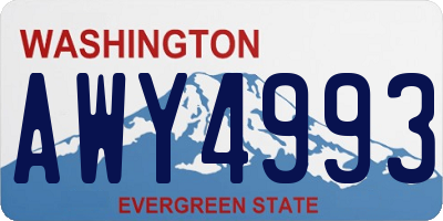 WA license plate AWY4993