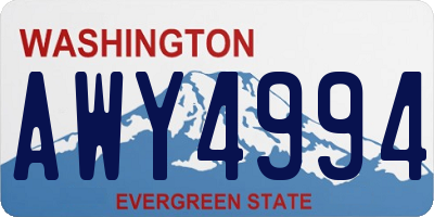 WA license plate AWY4994