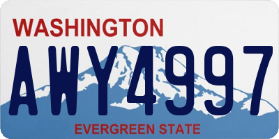 WA license plate AWY4997