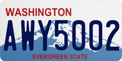 WA license plate AWY5002