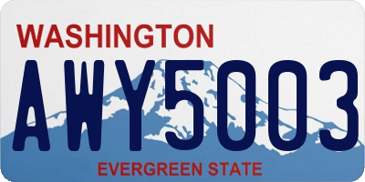 WA license plate AWY5003
