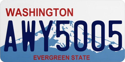 WA license plate AWY5005