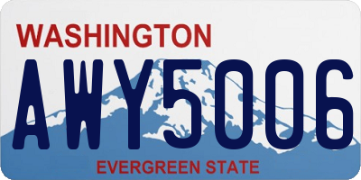 WA license plate AWY5006