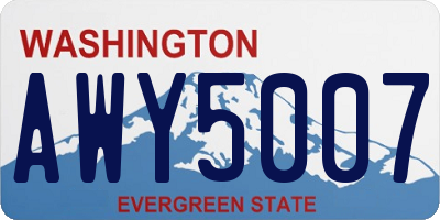 WA license plate AWY5007