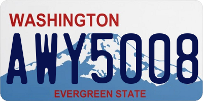 WA license plate AWY5008