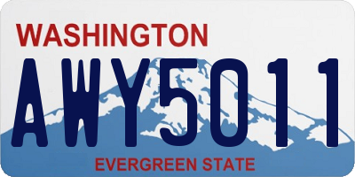 WA license plate AWY5011