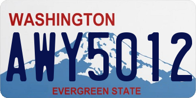 WA license plate AWY5012